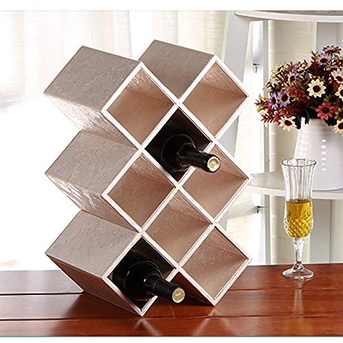 Countertop Shape Bamboo Wood Leather Wine Rack - Waterproof Countertop Cabinet Wine Holder Storage Stand Cellar, Table Top Wine Bottle Storage Sl