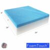 FoamTouch 6"x24"x24" Cool Gel Memory Foam Bench Cushion Replacement Medium Firm (Seat Replacement, Upholstery Sheet, Upholstery Foam, Mattress, S