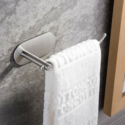 YIGII Towel Ring Self Adhesive - Hand Towel Holder for Bathroom Kitchen Hand Towel Bar Stick on Wall, SUS 304 Stainless Steel Brushed