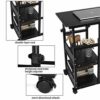 LAVIEVERT C-Shaped Side Table with Storage Shelves, Height Adjustable Sofa Couch Coffee End Table Bedside Table Laptop Desk with Wheels for Livin