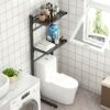 ABCOOL Over The Toilet Washer Organzier Adjustable Stand Storage Rack for Laundry Shelf Bathroom Space Save with Height Adjustable Drawer Table