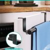 HapiRm Over the Door Towel Rail, Black Kitchen Towel Holder with Protective Pads, Stainless Steel Kitchen Towel Rail No Drilling, Rustproof Tea T