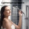 H&S Stainless Steel Shower Hose with 2 Washers - 1.75m (69”) - Extra Long Universal Replacement Hose with Chrome Finish - Anti Kink & High Flow F