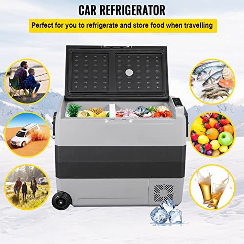 DISHENGZHEN RV 12/24V Refrigerator, 45L/48 Quart Car Fridge, Portable Freezer Compressor Cooler Compressor Freezer, 12/24V DC 110~240 Volt AC, fo