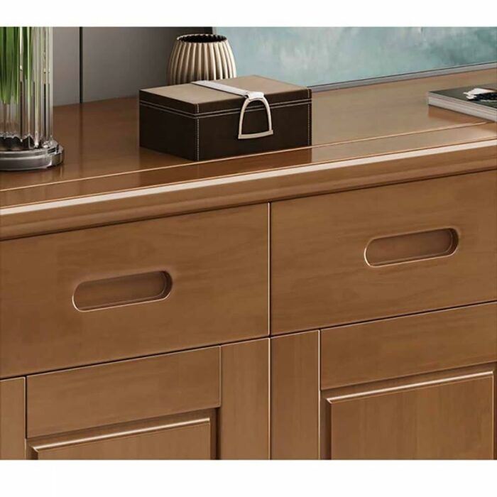 WALNUT Shoe Cabinet Solid Wood Shoe Cabinet Thick Base Reinforcement Design Smooth Edges and Corners Storage Draw