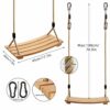 Wooden Swing Seat, Adult Swing Seat, Beech Wood Swing Set Wood Garden Swing With Adjustable Rope Indoor Outdoor Garden Play Load Up to 100KG