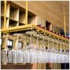 Stylish Simplicity Down Ceiling Bottle Holder Metal Simple Display Stylish Simplicity Home Goblet Holder Height Adjustable Bar Floating Wine Rack