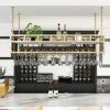 SUCHETA Wine Rack Ceiling Wine Rack Suspension Wine Glass Holder Wine Bottle Holder Overhead Garage Storage Hanging Plant Shelf Wall Mount Shelf