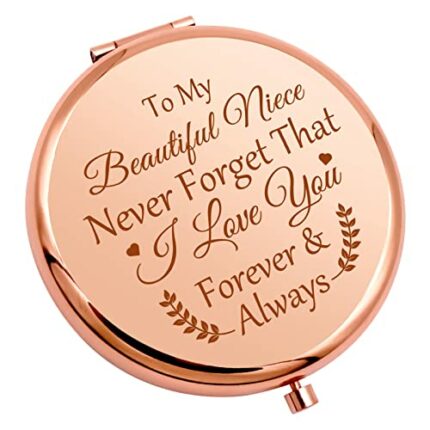 To My Niece Compact Mirror Inspirational Gift Niece Gifts from Aunt Uncle I Love You Gifts for Girls Kids Birthday Gift Ideas Graduation Gifts fo