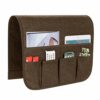 SyMax Sofa Armrest Storage Organizer with 6 Pockets Chair Non-Slip Armchair Caddy for Recliner Remote Holder, TV Control, Cell Phone (Beige)