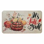 Voanos Fall Welcome Door Mat 17 X 30 Inch It’s Fall Y’All Doormat for Indoor Outdoor Entrance Floor Non Slip Rubber Mat Autumn Thanksiving Decor