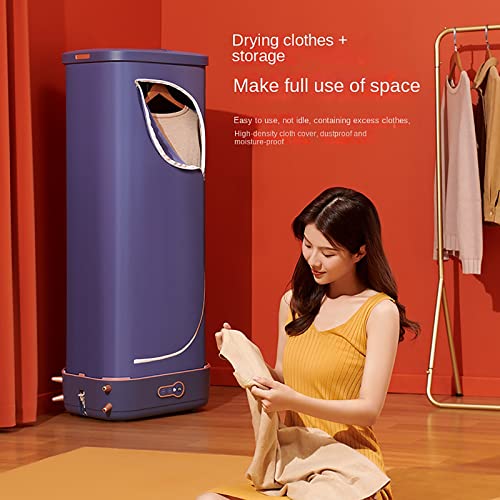 DISHENGZHEN Clothes Dryer Machine with Clothes Bag, 800W Electric Clothes Dryer, Large Capacity Compact Tumble Dryer, Hand Luggage Drying Pod Tra