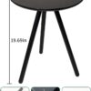 APRTAT Round Side Table,Coffee Table, Modern End Table for Your Living Room,Bedroom,Balcony, Easy Assemble (15.36x19.69inches, Black)