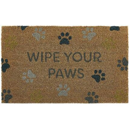 My Mat Printed Patterned Animal Love Coir Indoor Outdoor Door Mats 45x75cm Gift (Wipe Your Paws, 45x75cm)