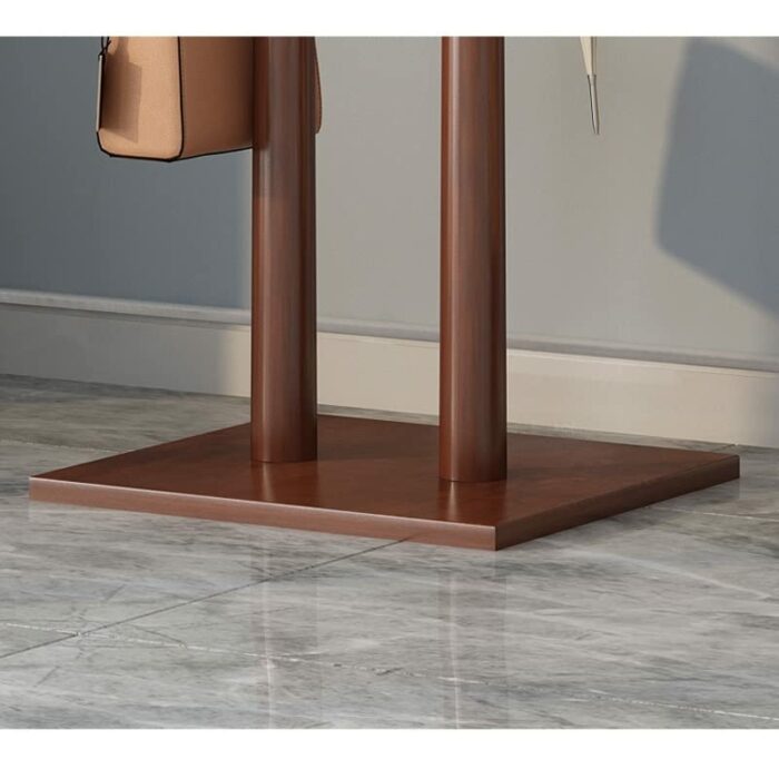 maozi Wooden Bedroom Clothes Standing Coat Rack Floor Laundry Entrance Hall Hanger Rack Foot Design Furniture (Color : Argento, Size : Light Grey