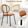 Farini Set of 2 Dining Chair Jaxsen Faux Leather Indoor Kitchen Chair with Rattan Backrest Modern Accent Chairs for Living Room Dining Room,Whisk