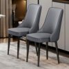 Kitchen Dining Room Furniture Chairs Kitchen Dining Chairs Set Of 2 Water Proof PU Leather Lounge Chair with Carbon Steel Feet for Living Room Be