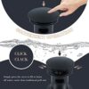 Wasserrhythm Pop up Basin Waste Matte Black Slotted for Bathroom Sinks with Overflow Click Clack Sprung Plug 1/4 BSPP UK Standard