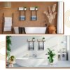 Qunclay 2 Pcs Wall Towel Racks for Rolled Towels, Bathroom Towel Holder with Wooden Shelf for Large Small Roll Towel, Hand Towels, Spa, Salon, RV