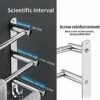 Towel Rails Wall Mounted Adjustable Towel Bars Stainless Steel Self Adhesive Towel Rack With Hooks 43-78CM Towel Shelves for Kitchen Bathroom (3