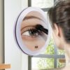 SANTOO 15X Magnifying Mirror - with 3 Mounting Suction Cups - Use for Precise Makeup - Eyebrows/Tweezing - Blackhead/Blemish Removal - Bathroom/T