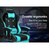 ELFORDSON Gaming Chair with Massage Lumbar Support Footrest, Computer Office Chairs High Back 150° Reclining, Gamer Chairs for Kids Adults, Cyan