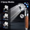 Shower Head High Pressure Handheld Powerful Rain Flow with Filter Beads Shower Heads for Hard Water 3 Spray Modes Water Saving Bathing Universal