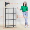 Ambitelligence Kitchen Bakers Rack, Heavy Duty Bakers Rack 4-Tier Free Standing Kitchen Storage Shelf Rack Hight Adjustable with Wheels & Feet, I
