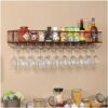 Wall-Mounted Wine Rack Simple Style Metal Home Goblet Multi-Function Display Storage Wine Rack -Restaurant Kitchen Bar Living Room Height Adjusta