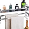 Towel Rail Bathroom Wall Mounted 304 Stainless Steel Towel Rack Holder With Towel Bar Storage Shelf Hook Rack For Bathroom Hotel Kitchen(Size : 5