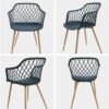 WALNUT Plastic Dining Chairs Hollow-Out Armchair Plastic Stool Creative Idea Furniture Multi-Scene (Color : D, Size : Light Grey)