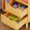 FGHOEV Bedside table with 3 drawers and multi-purpose storage shelf for home furniture