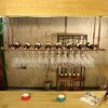EMISOO Wine Rack Wall Mounted - Glass Carriers for Pubs Wine Glass Holders Hanging Under Shelf Glassware Rack Holder Ceiling Wine Rack Retro Deco
