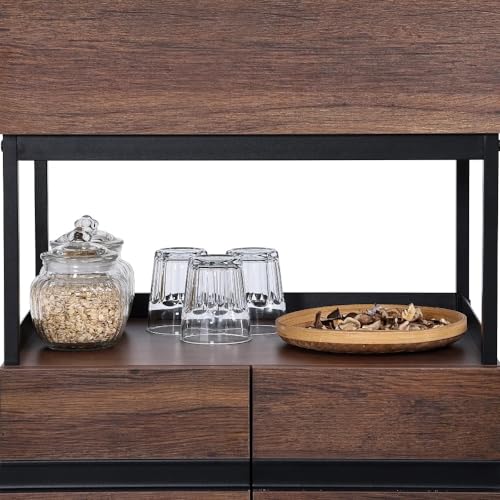 GRETD Rolling Kitchen Island With Storage Cabinet,Trolley Cart with Shelf for Home Kitchen