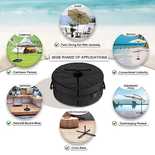 Flagest Parasol Base Weights Bag, Heavy Duty Umbrella Sand Base Up to 88lb,Side Opening Sturdy Sunshade Base Stand Sandbags,Outdoor Parasol Weigh