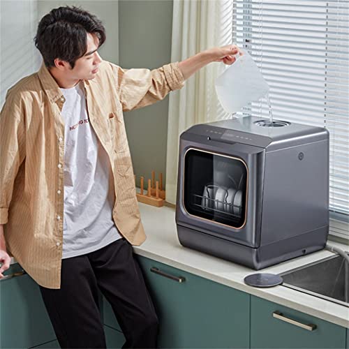 KKYKP Dishwasher Table Dishwasher Automatic Smart Integrated Portable Dishwasher No Installation Required (Color : Black, Size : 426 * 427 * 460m