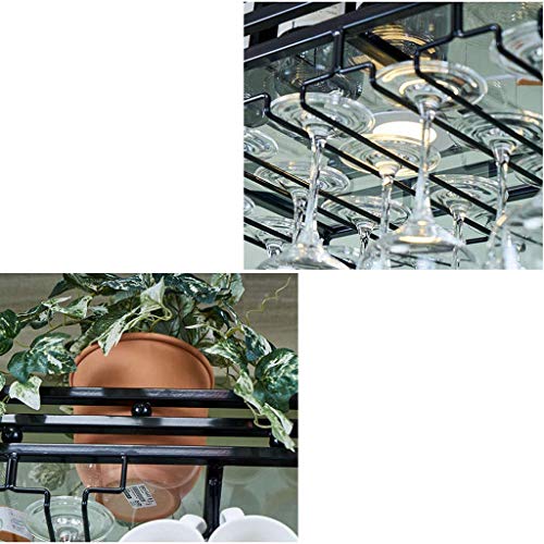 OUSIKA Wine Racks,Wine Lovers/Wall Wine Rack Hanging Wine Glass Rack Bar Creative Wine Rack Upside down Goblet Rack Ceiling Decoration Shelf for