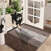 Vaukki Indoor Doormat Entryway Door Rug, Non Slip Absorbent Mud Trapper Mats, Low-Profile Inside Floor Mats, Soft Machine Washable Small Rugs Doo