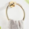 RAKUTE All Copper Towel Ring, Towel Rack, Towel Hanging Towel Rail, Light Luxury Round Bathroom Hand Towel Holder Bathroom Ring
