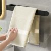 ANOTHEEE Hand Towel Holder Black Towel Ring Self Adhesive Towel Rail for Bathroom, Towel Rail Self Adhesive With 2 Pac Self Adhesive Hooks SUS304
