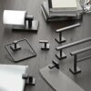 Gatco 4056MX Elevate Bathroom 8mm Tempered Glass Shelf, Matte Black, 20.13"