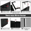 Auptiz Tri-fold Vanity Hanging Mirror(Foldable), with Touch Switch & LED Lighting- Dimmable and Adjustable Height Brackets, for Makeup/Washing/Ha