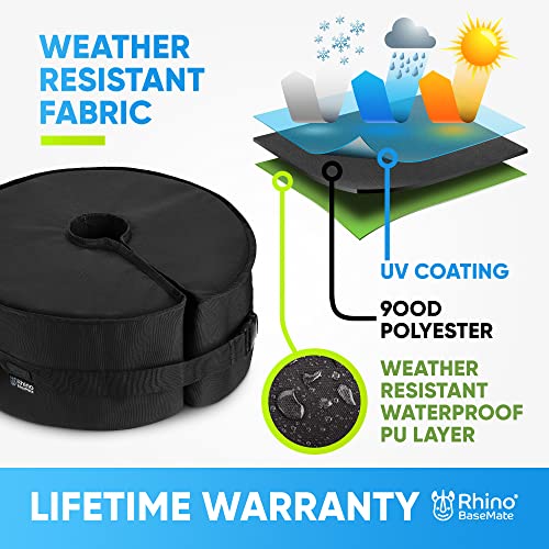 Rhino Round Parasol Base Weight with Side Slot Opening, 45.7cm ~ Fits Any Offset, Cantilever & Any Outdoor Patio Umbrella Stand ~ Easy Set up (Bl