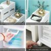 OPSREY Small Bathroom Floor Cabinet Organizer, Large Capacity Side Toilet Cabinet, Slim Bathroom Storage Cabinet Free Standing Toilet Paper Holde