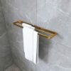 HIGOH Towel Racks,Towel Holder Towel Rail for Bathroom, All-Copper Towel Rail, Bathroom Hand Towel Holder, Bath Towel Bar, Double-Bar Wall Hangin