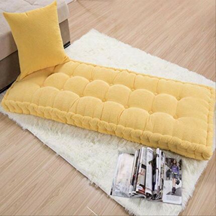ASDF Garden Furniture Pad, Outdoor/indoor Water Thicken 2 Seater Bench And Patio Furniture Pad Cushion 40x110cm yellow
