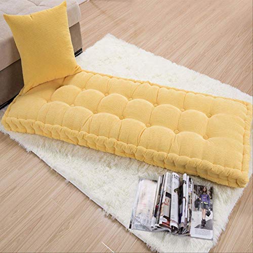 ASDF Garden Furniture Pad, Outdoor/indoor Water Thicken 2 Seater Bench And Patio Furniture Pad Cushion 50x125cm yellow