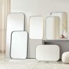 EGHOME 24x36'' Chrome Rounded Rectangle Bathroom Vanity Wall Mirror Polished Nickel Stainless Steel Metal Framed Rectangular Bathroom Mirror, Ver