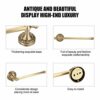 Oumefar Antique Towel Rack Brass Towel Rails Wall Mount Towel Rods Single Pole Bar Retro Toilet Roll Holder For Bathroom