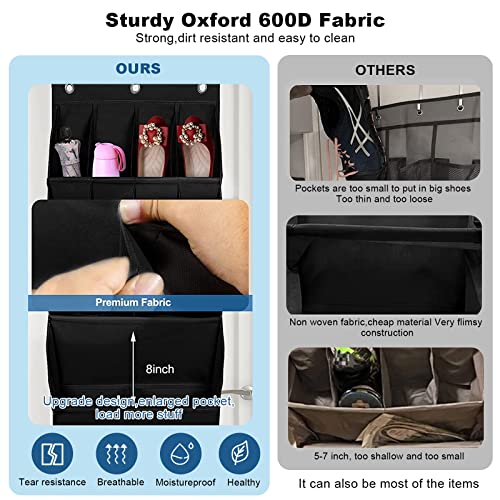 2pcs Door Shoe Rack, Over The Door Shoe Organizer With Deep Pockets Over Door Hanging Storage, Hanging Shoe Organizer With 6 Hooks Shoe Rack Stor